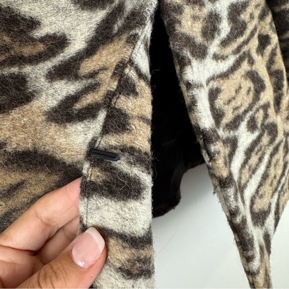 Ann Taylor Virgin Wool Blend Brown Leopard Print Jacket XS - Picture 5 of 11